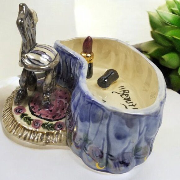 Blue Sky Clay Works Vanity Tray Dish Heather Goldminc "BEAUTY SHINES FROM WITH" - Picture 9 of 14